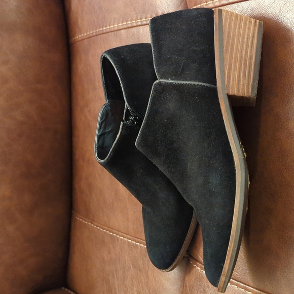 Lucky Brand Black Suede Ankle Booties - Picture 3 of 7